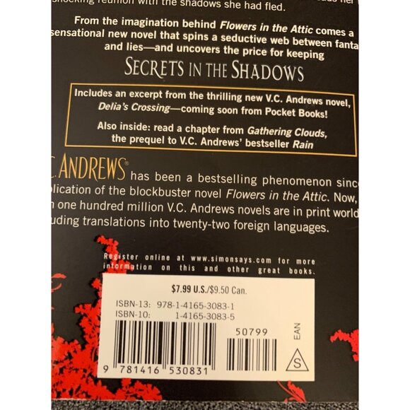 V.C. Andrews "Secrets In The Shadows" Paperback Book - Picture 3 of 5